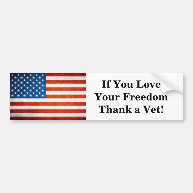 Thank A Vet Bumper Sticker (Front)