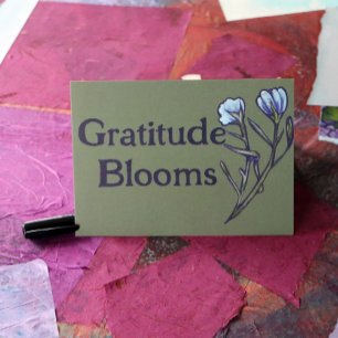 Thank blue floral flowers card