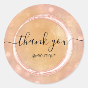Thank Boutique Shop Business Name Rose Yellow Classic Round Sticker