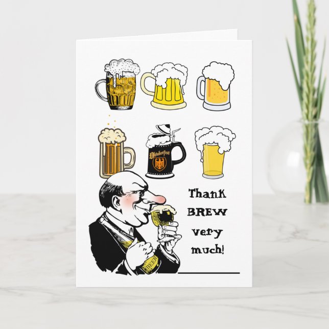 Thank Brew Very Much Funny Thank You Card (Front)