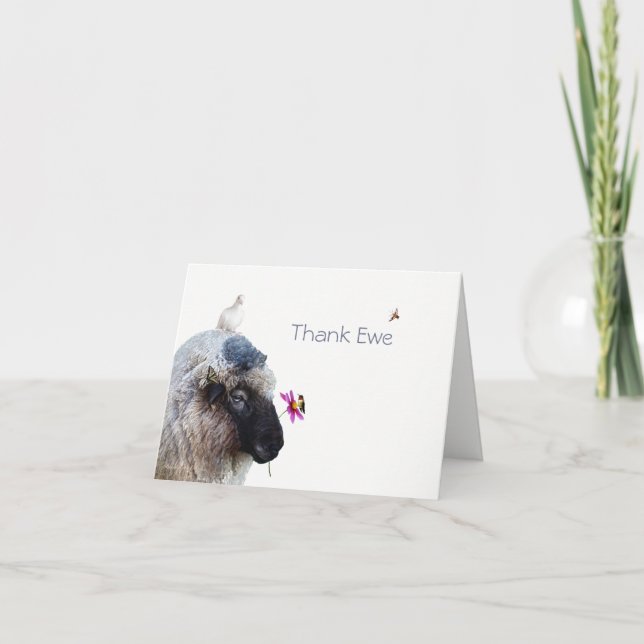 Thank Ewe: A whimsical card (Front)