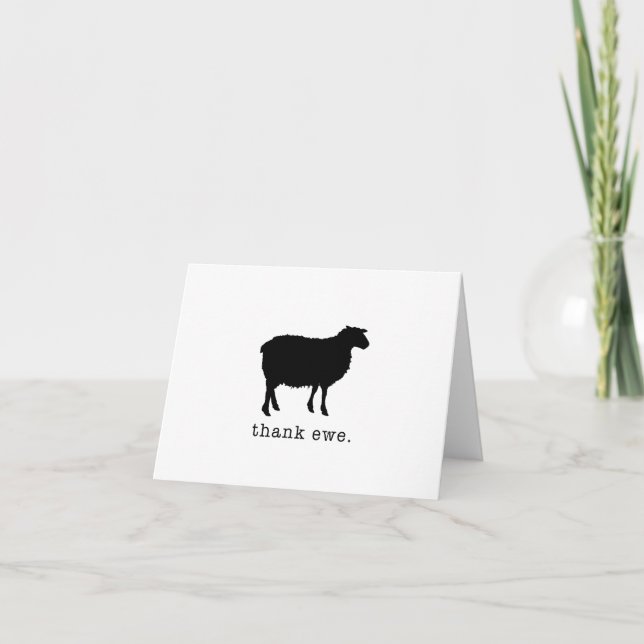 Thank Ewe - Thank you card - Sheep (Front)