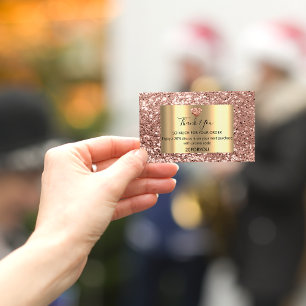 Thank FOR PURCHASE Heart Discount Code Logo Gold Business Card