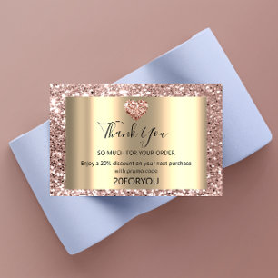 Thank FOR PURCHASE Heart Discount Code Logo VIP Business Card
