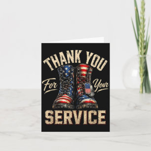 Thank for service patriotic military boots card