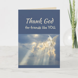Thank God for Friends like you Angel Clouds Sky Card
