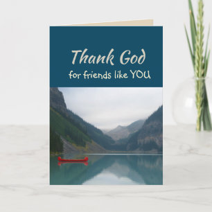 Thank God for Friends like you Lake Canoeing Card