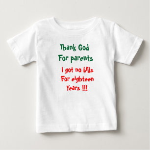 Thank God for parents baby t-shirts