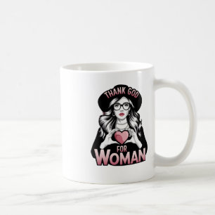Thank God For Woman! Sticker Coffee Mug