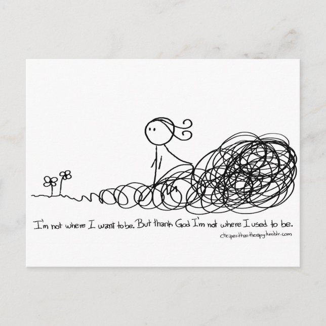 Thank God I am not where I used to be. Postcard (Front)