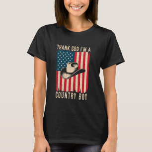 Thank God I'm A Country Music Boy Cowboy Western R T-Shirt