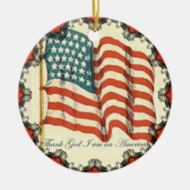 Thank God Im An American Flag Ornament (Front)