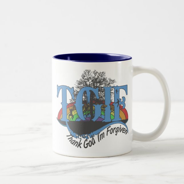 Thank God I'm forgiven TGIF Two-Tone Coffee Mug (Right)