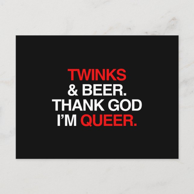 Thank god I'm queer (male) Postcard (Front)