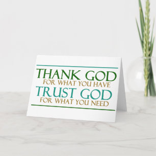 Thank God Trust God Thank You Card
