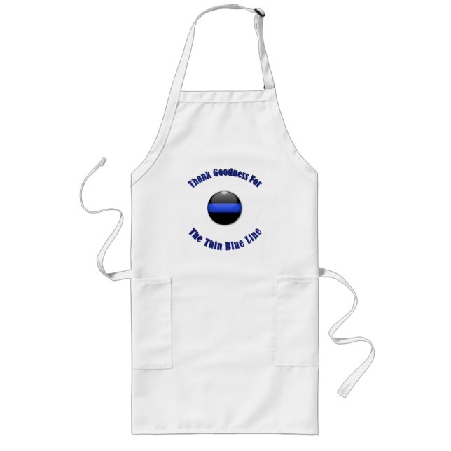 Thank Goodness for the Thin Blue Line - Button Long Apron (Front)