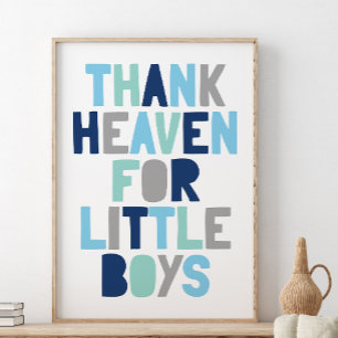 Thank Heaven For Little Boys, Baby Shower Gift Poster
