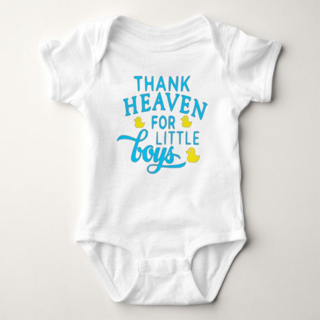 Thank heaven for little boys bodysuit (Front)