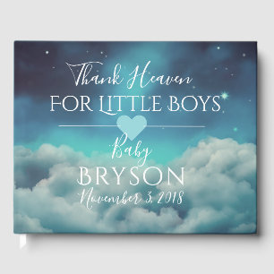 Thank Heaven for Little Boys Clouds & Starry Sky Guest Book