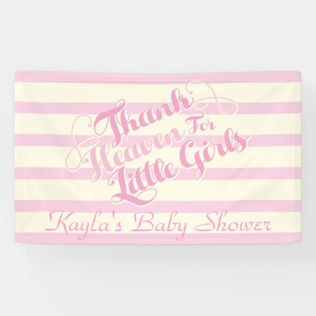Thank Heaven for Little Girls, Baby Shower Banner (Horizontal)