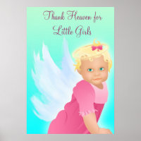 Thank Heaven for Little Girls Baby Shower Banner