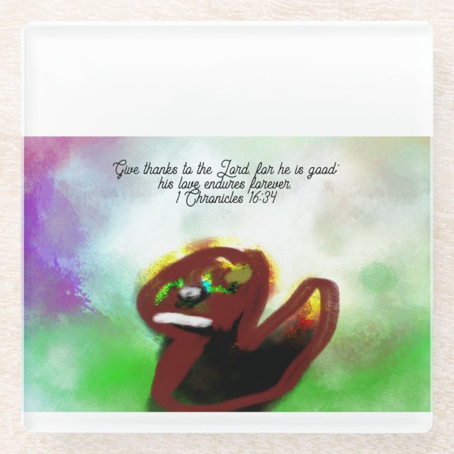 Thank jesus  glass coaster (Front)