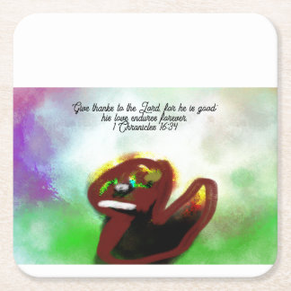 Thank jesus square paper coaster