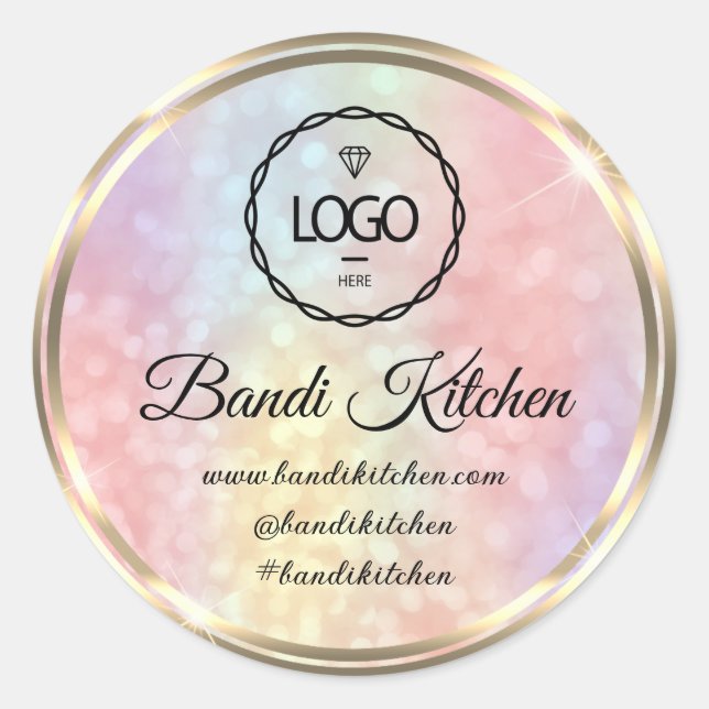 Thank Logo Kitchen Cooking Chef Online Shop Ombre Classic Round Sticker (Front)