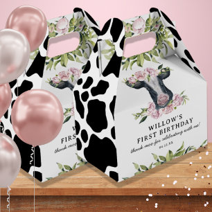 Thank Moo Any Year Floral Cow Girl Birthday Favour Box