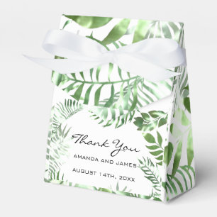 Thank Name Date White Tropic Monstera Favour Gift Favour Box