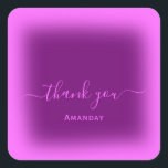 Thank Name Pink Makeup Artist Small Business Berry Square Sticker<br><div class="desc">Dusty GlamEffect Sticker 
Smile All The Day! 
florenceKdesign</div>