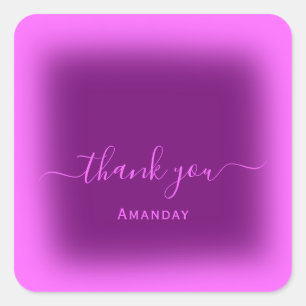 Thank Name Pink Makeup Artist Small Business Berry Square Sticker
