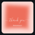Thank Name Rose Coral Business  Online Boutique Square Sticker<br><div class="desc">Dusty GlamEffect Sticker 
Smile All The Day! 
florenceKdesign</div>