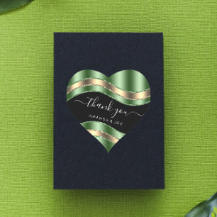 Thank Name Sweet 16th Bridal Black Gold Woodland Heart Sticker