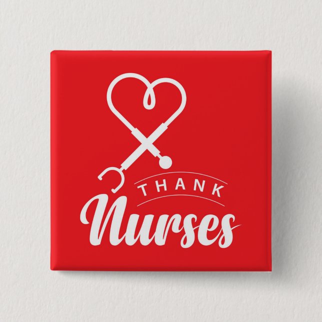 Thank Nurses 15 Cm Square Badge (Front)