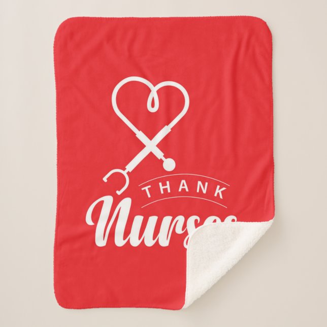 Thank Nurses Sherpa Blanket (Front)