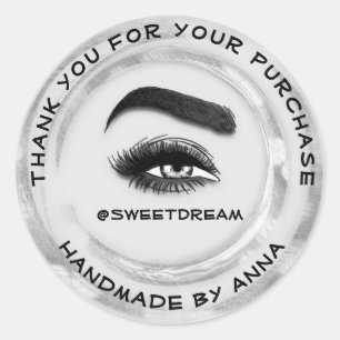 Thank Shopping Makeup Artist Lash Cleaner Logo  Classic Round Sticker