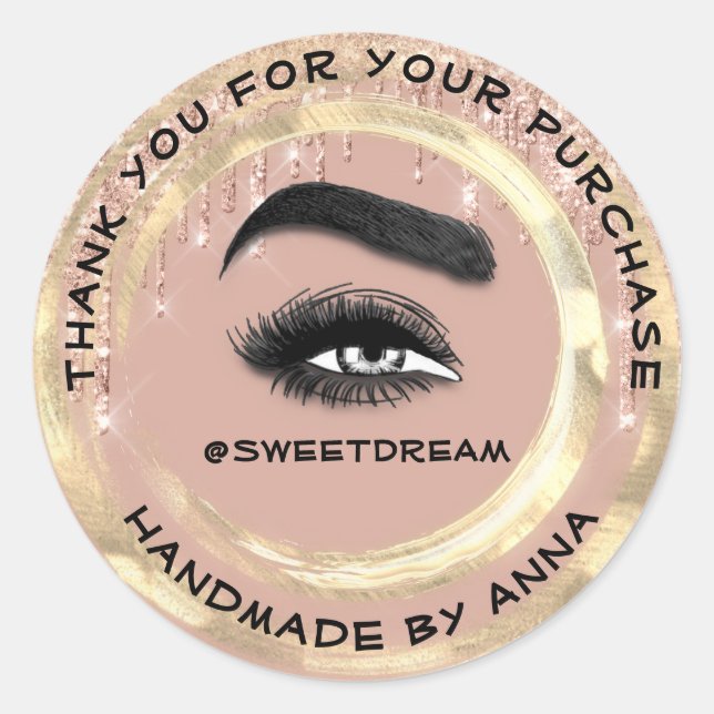 Thank Shopping Makeup Artist Lash Cleaner Rose Classic Round Sticker (Front)