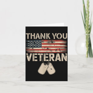 Thank Veterans Patriotic American Flag Veterans Card