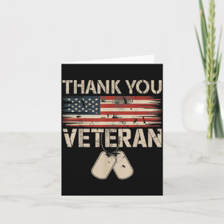 Thank Veterans Patriotic American Flag Veterans Card