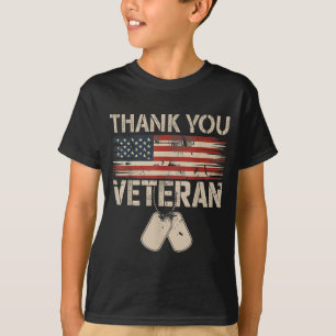 Thank Veterans Patriotic American Flag Veterans T-Shirt