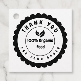 Thank You 100% Organic Food Favour Tags