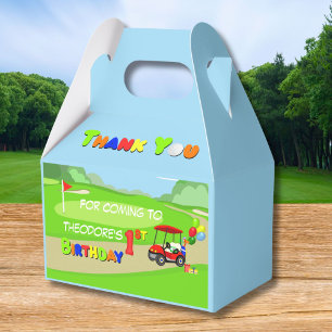 Thank You 1st Birthday Red Golf Cart Boy's Favour Box