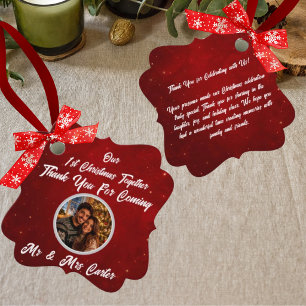 Thank You 1st Christmas Together Couple Photo Favour Tags
