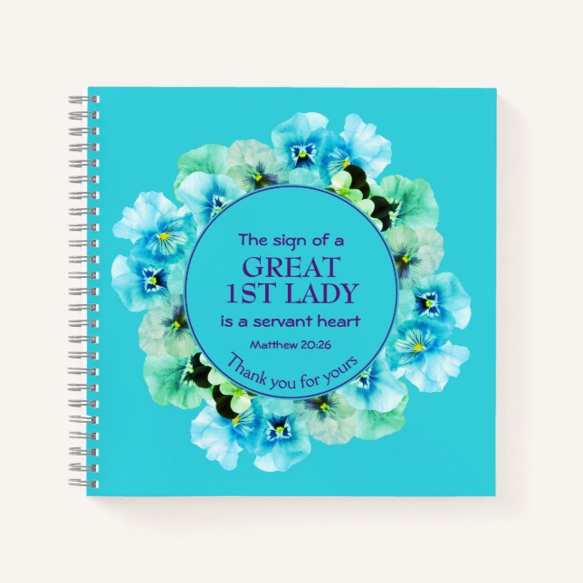 Thank You 1st Lady Floral PASTOR APPRECIATION Notebook (Front)