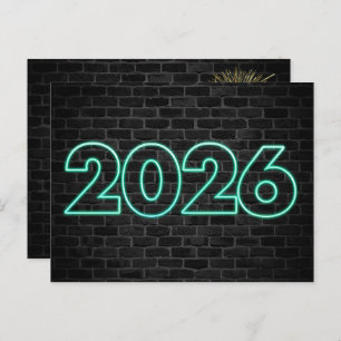 Thank you 2025 New Year Neon Sign Postcard