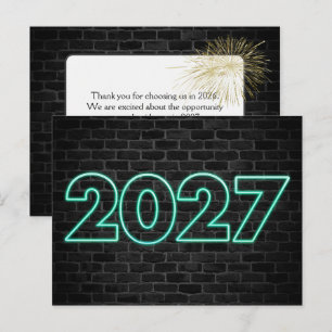 Thank you 2027New Year Neon Sign Postcard