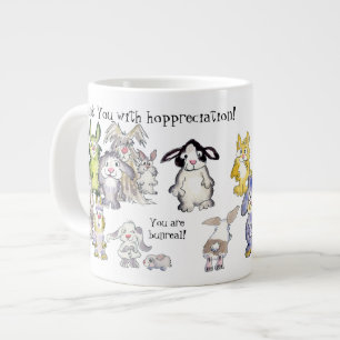 Thank You 21 Bunny Rabbits Cartoo Large Coffee Mug