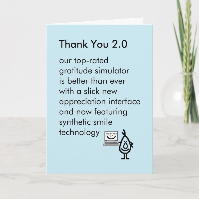 Thank You 2.0 - a funny thank you poem (Front)
