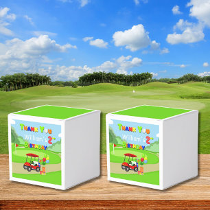 Thank You 2nd Birthday Red Golf Cart Boy's Favour Box